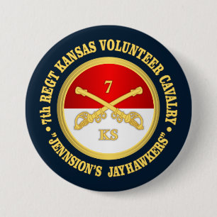 7th Kansas Cavalry 7.5 Cm Round Badge