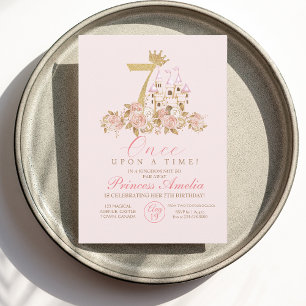 7th Little Princess Birthday  Invitation