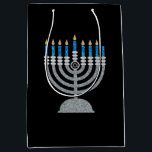 7th Night of Hanukkah Glitter Medium Gift Bag<br><div class="desc">Hanukkah 2022 will begin in the evening of Sunday 18 December and ends in the evening of Monday 26 December</div>