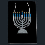 7th Night of Hanukkah Glitter Medium Gift Bag<br><div class="desc">Hanukkah 2022 will begin in the evening of Sunday 18 December and ends in the evening of Monday 26 December</div>