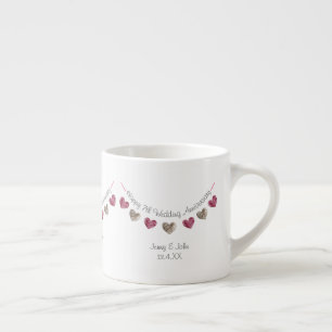 7th (or any) Wedding Anniversary husband & wife Espresso Cup