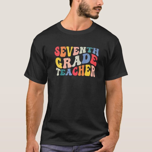 7th seventh grade teacher Back To School Retro Vin T-Shirt (Front)