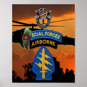 7th Special Forces Green Berets patch  Poster