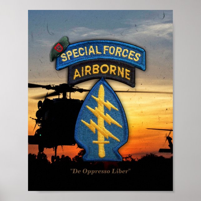 7th special forces green berets sfg sf poster (Front)