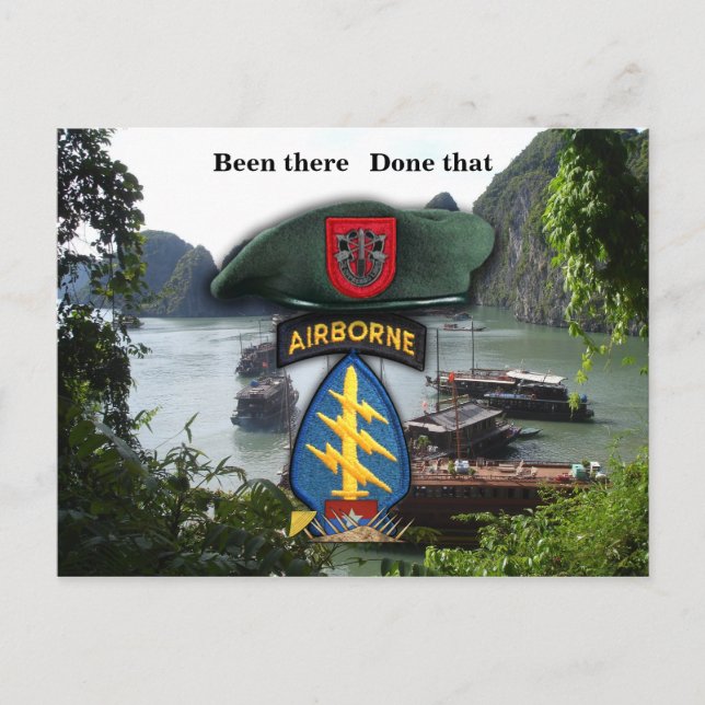 7th special forces green berets vietnam nam war postcard (Front)