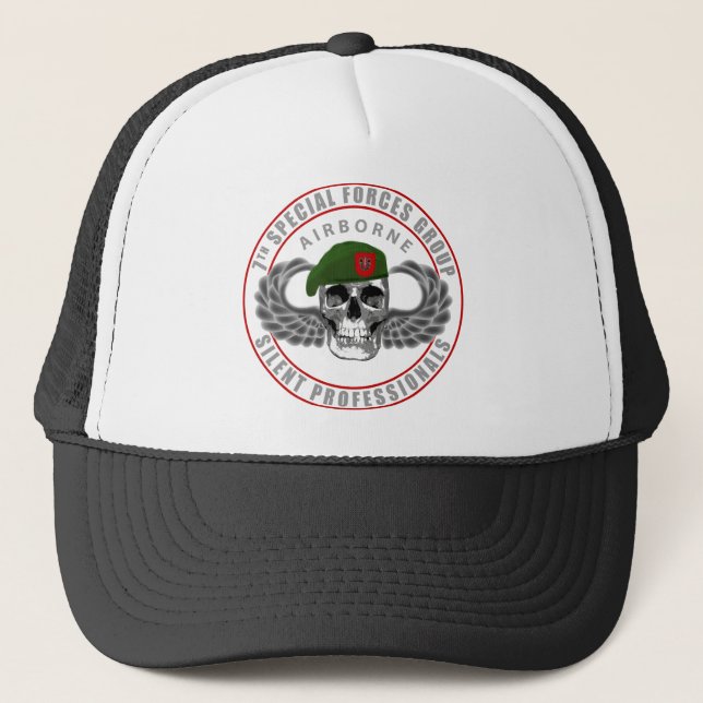 7th Special Forces Group - Skull Trucker Hat (Front)