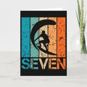 7th Surfing Birthday 7 Year Old 7yr Boy Girl Birth Card