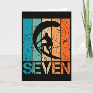 7th Surfing Birthday 7 Year Old 7yr Boy Girl Birth Card
