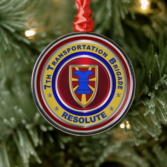 7th Transportation Brigade Christmas Metal Tree Decoration (Tree)