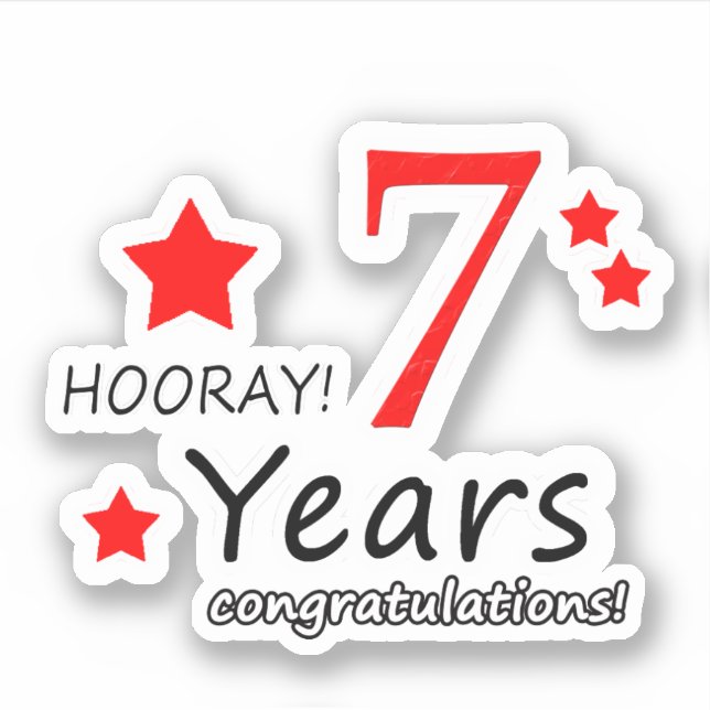7th Wedding anniversary - 7 years Birthday Sticker (Front)