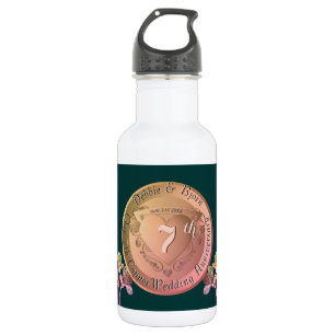 7th Wedding Anniversary Copper Fresia 532 Ml Water Bottle