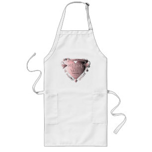 7th Wedding Anniversary Copper Heart Emblem Long Apron