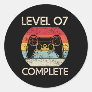 7th Wedding Anniversary Couples Husbynd Gamer Funn Classic Round Sticker