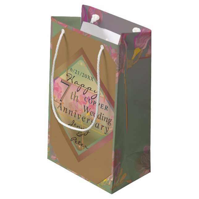 7th Wedding Anniversary Gift Bag (Back Angled)