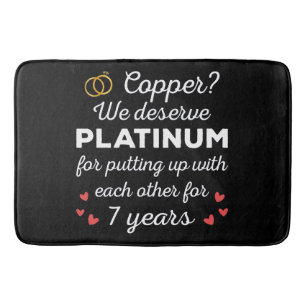 7th Wedding Anniversary I - Copper Funny Couple Bath Mat