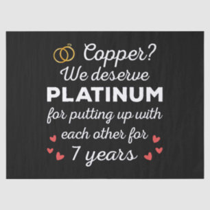 7th Wedding Anniversary I - Copper Funny Couple Tissue Paper