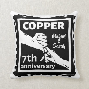 7th wedding anniversary traditional gift iron cushion