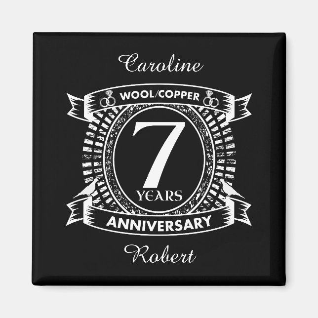7TH wedding anniversary wool copper Magnet (Front)