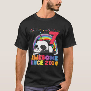 7Th Years Old 7Th Birthday Panda Unicorn Girl Part T-Shirt