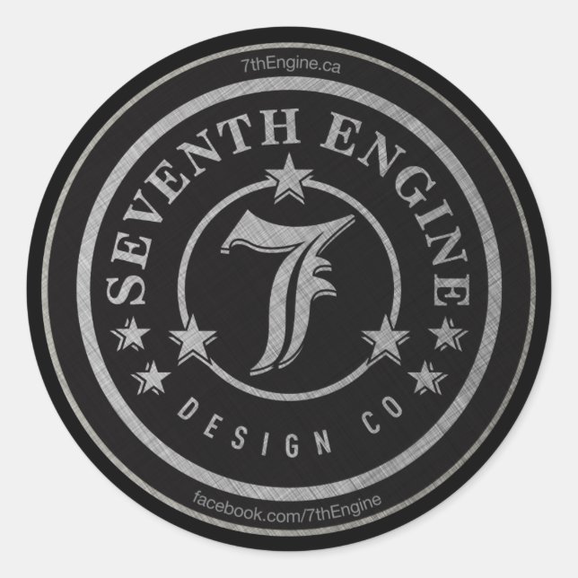 7thEngine Classic Shield Round Sticker (Front)