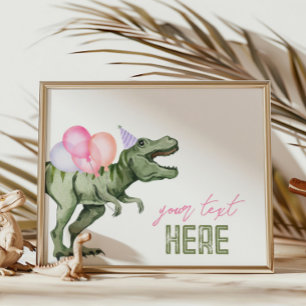7x5 Dinosaur Editable Sign Card