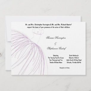7x5 Light Purple Dress Wedding Invitation