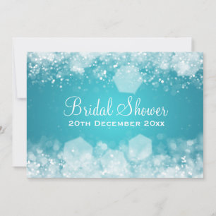 7x5 Sparkling Night Blue Elegant Bridal Shower Invitation