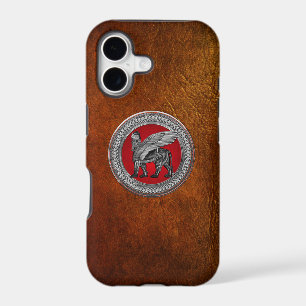 [800] Assyrian Winged Lion: Silver & Black Lamassu