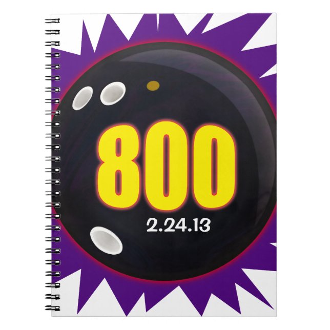 800 Club, Bowling 800 Series, Bowling Ball Theme, Notebook (Front)