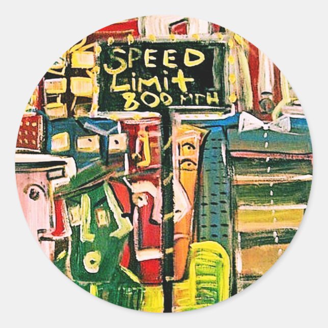 800 MPH CLASSIC ROUND STICKER (Front)