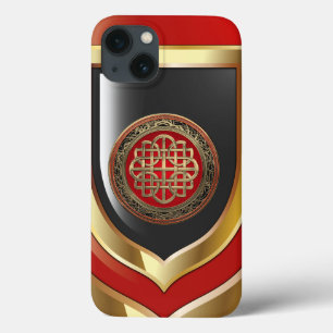 [800] Sacred Celtic Gold Knot Cross iPhone 13 Case