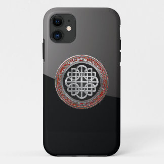 [800] Sacred Celtic Silver Knot Cross iPhone 11 Case