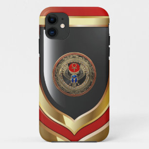 [800] Sacred Gold Egyptian Winged Scarab with Ankh iPhone 11 Case