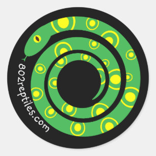 802 Reptiles Neon Green Classic Round Sticker