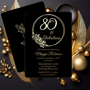 80 and Fabulous 80th Birthday Party Stamped