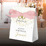 80 and Fabulous Birthday Gold and Black Elegant Favour Box<br><div class="desc">This chic black and gold script typography,  80 and fabulous gold stars confetti favour box can be personalised with your birthday celebration details. Designed by Thisisnotme©</div>