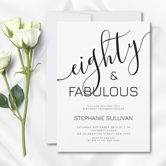 80 And Fabulous Birthday Party Invitation (Creator Uploaded)