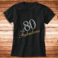 80 and Fabulous Elegant White Script Birthday