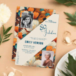 80 and Fabulous Flower Pattern Birthday Photo Invitation<br><div class="desc">Elegant 80 and Fabulous Flower Pattern Birthday Party Photo Invitation. 80 and fabulous text in trendy script and an elegant and beautiful flower pattern. Personalise it with your name and photo,  and make personalised elegant floral birthday invitation for her.</div>