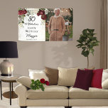 80 and Fabulous Glam Rose Floral Birthday Party Banner<br><div class="desc">Elegant and classy dark red and burgundy floral roses with seed pearls on a splatter sepia coloured frame "80 and Fabulous" birthday party design by Holiday Hearts Designs.</div>