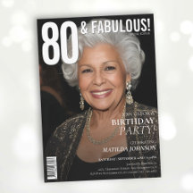 80 and Fabulous Magazine Cover 80th Birthday 