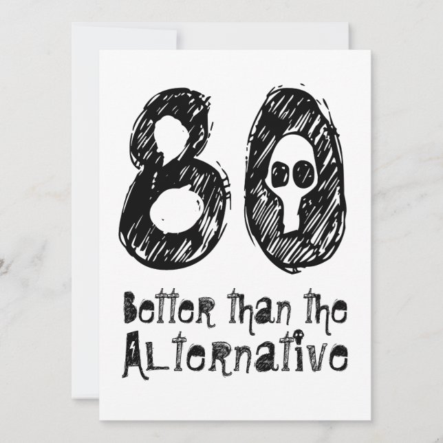 80 Better Than Alternative 80th Funny Birthday Q80 Card (Front)