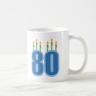 80 Birthday Candles (Blue / Green) Coffee Mug