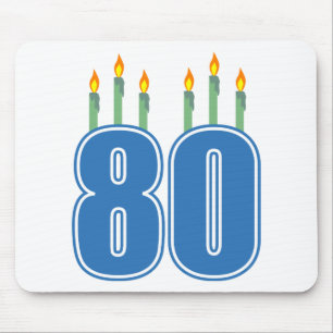 80 Birthday Candles (Blue / Green) Mouse Mat