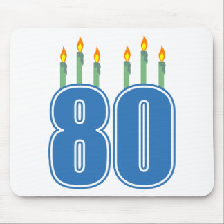 80 Birthday Candles (Blue / Green) Mouse Mat