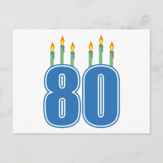 80 Birthday Candles (Blue / Green) Postcard