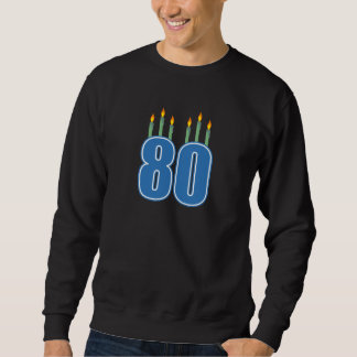 80 Birthday Candles (Blue / Green) Sweatshirt