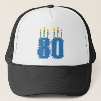 80 Birthday Candles (Blue / Green) Trucker Hat