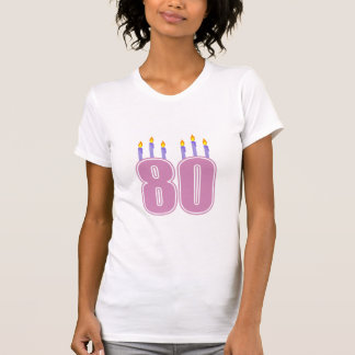 80 Birthday Candles (Pink / Purple) T-Shirt