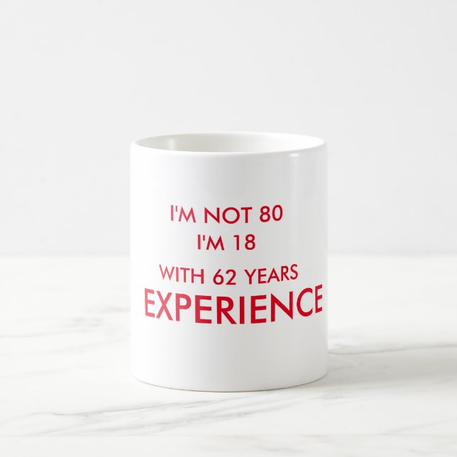 80 BIRTHDAY DESIGN CLASSIC WHITE MUG (Center)